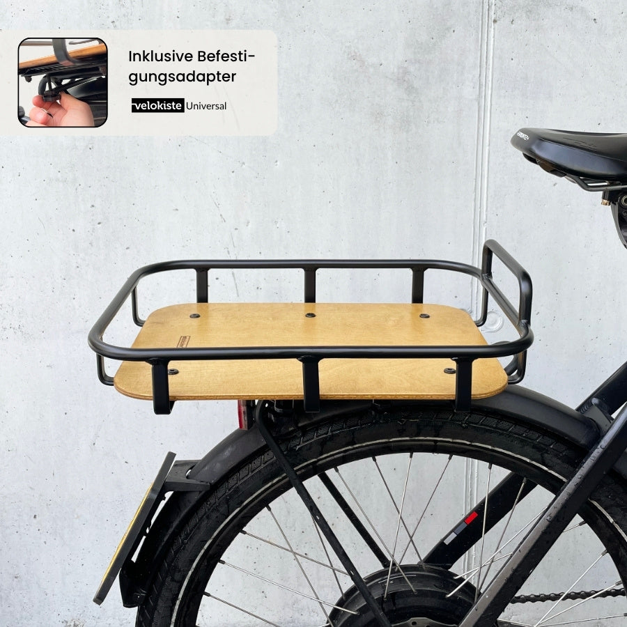 Velokorb PACKI Eiche Holz Gepäckträger hinten